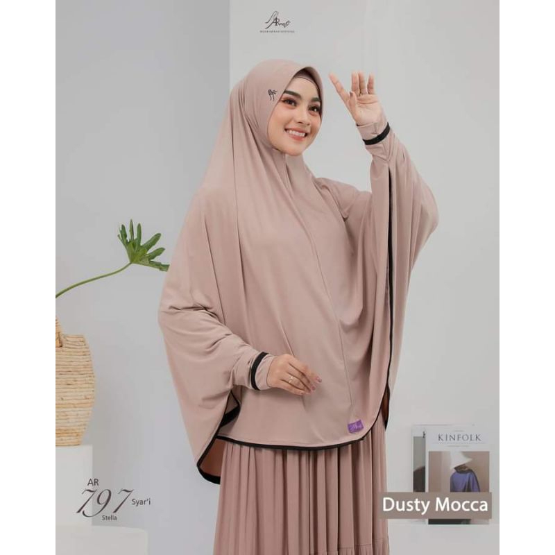AR 797 Syar'i Hijab Arrafi Instant Jilbab Jumbo Pet Antem Bergo Daily Dewasa Kerudung Blusukan Adem 