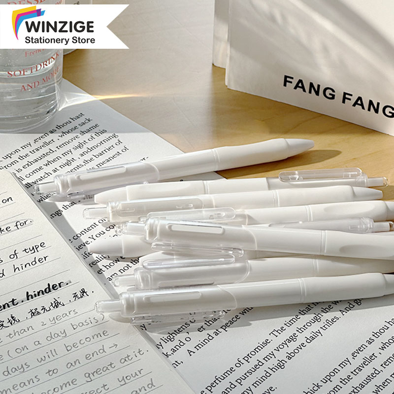 

Winzige pena gel 5pcs pulpen gel 1 pack 0.5mm pulpen aesthetic retractable gel pens pen mekanik tinta hitam biru