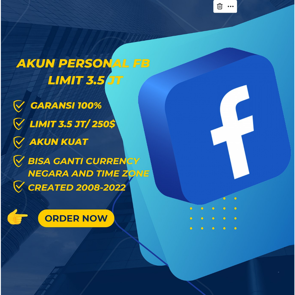 Akun Facebook Personal Limit 3.5 JT
