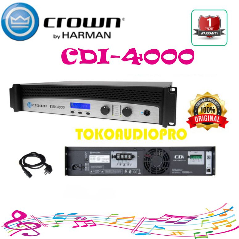 Power Crown CDi4000 Power Amplifier Original Crown CDI-4000