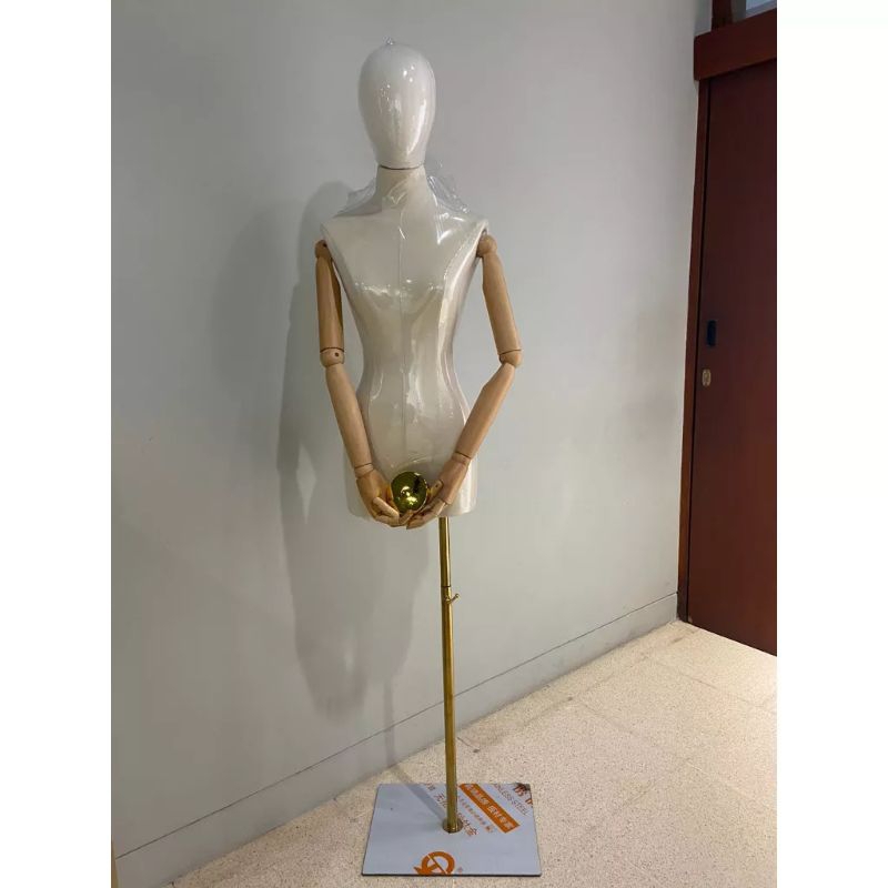 Manekin Setengah Badan Manekin DM Tangan Robot Cewek Model Tangan Motif Kayu Patung Baju Wanita