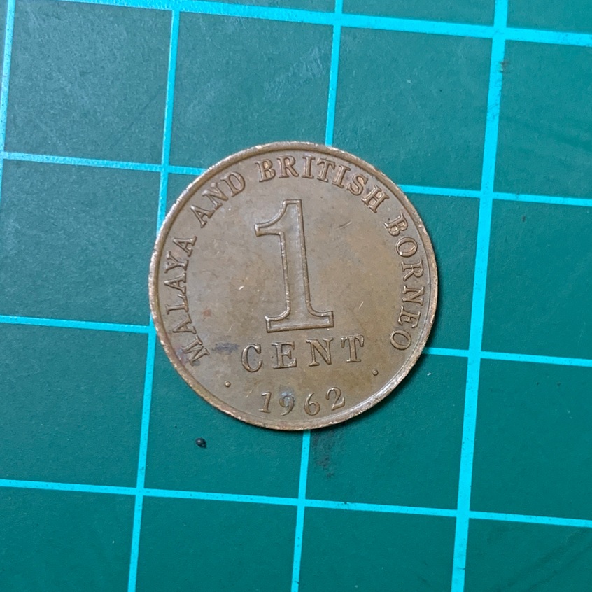 Uang Koin 1 Cent Malaya and British Tahun 1962