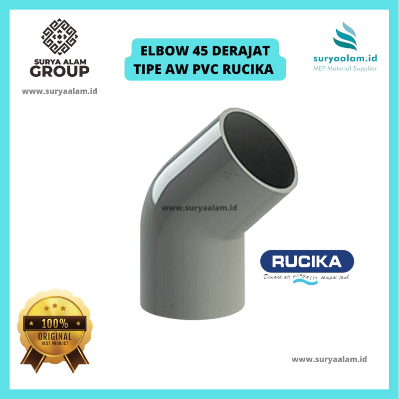 KNEE 3" 45 DERAJAT AW RUCIKA | ELBOW AW 4 INCH 45 DERAJAT RUCIKA | KNIE | ELBOW | KENI | L