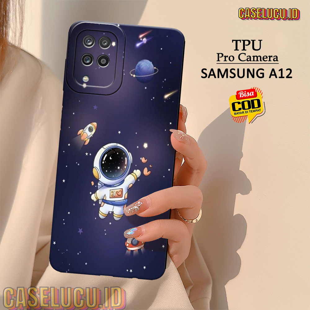 Casing Hp Samsung A12 Terbaru - Fashion Case Astronot - Case Samsung A12 - Soft Case Hp Samsung A12 