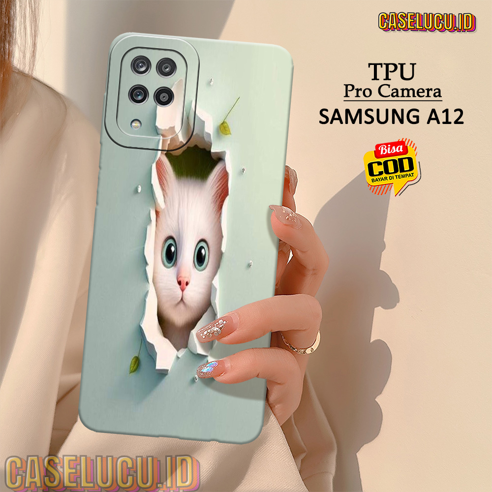 Casing Hp Samsung A12 Terbaru - Fashion Case Kucing - Case Samsung A12 - Soft Case Hp Samsung A12 - 