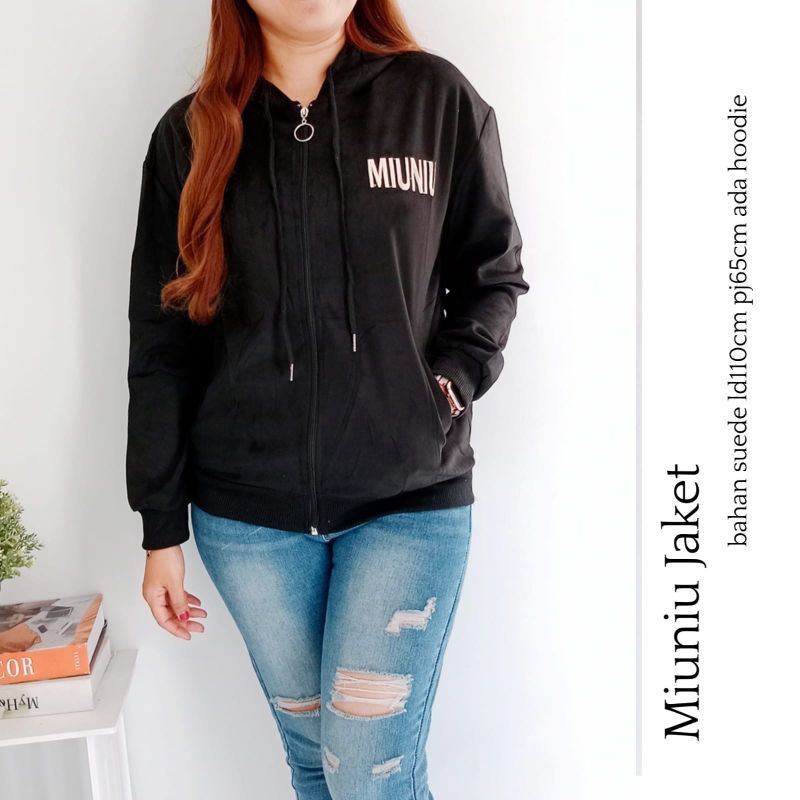 MIUNIU JACKET WANITA BAHAN SUEDE IMPORT