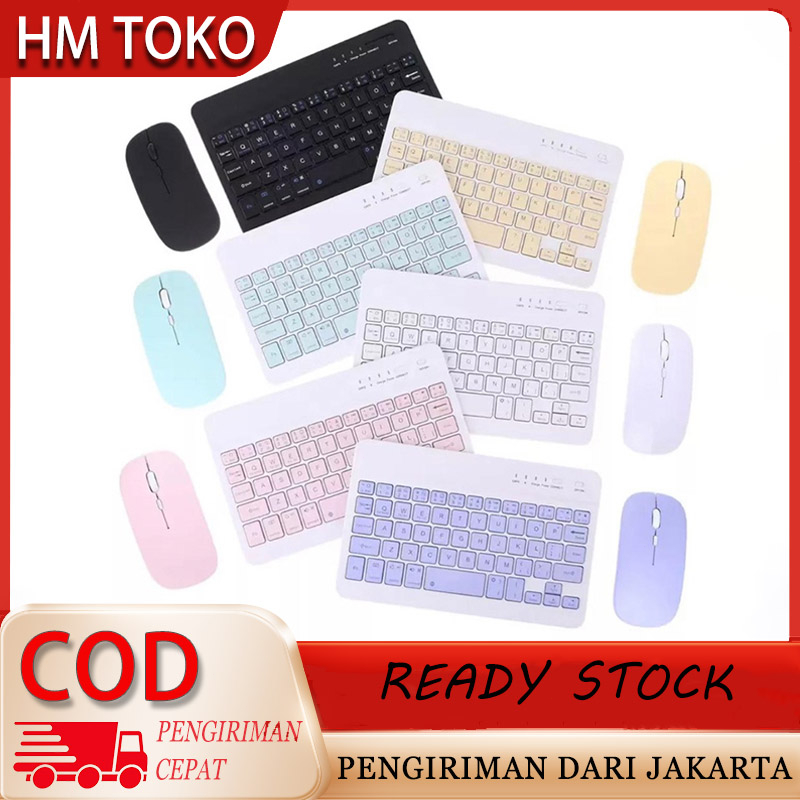 Mouse dan Keyboard 3 in 1 10 Inci Ringan Portabel/Keyboard Bluetooth dan Mouse Wireless Portable PC 