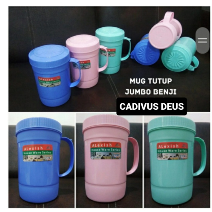 MUG PLASTIK TUTUP UK JUMBO