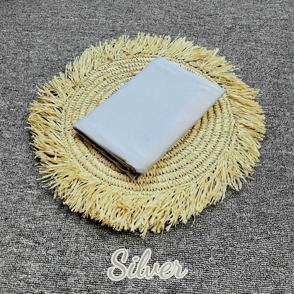 Pashmina Kaos Jersey II Hijab Jersey II Pashmina Mleyot Flowly-SILVER