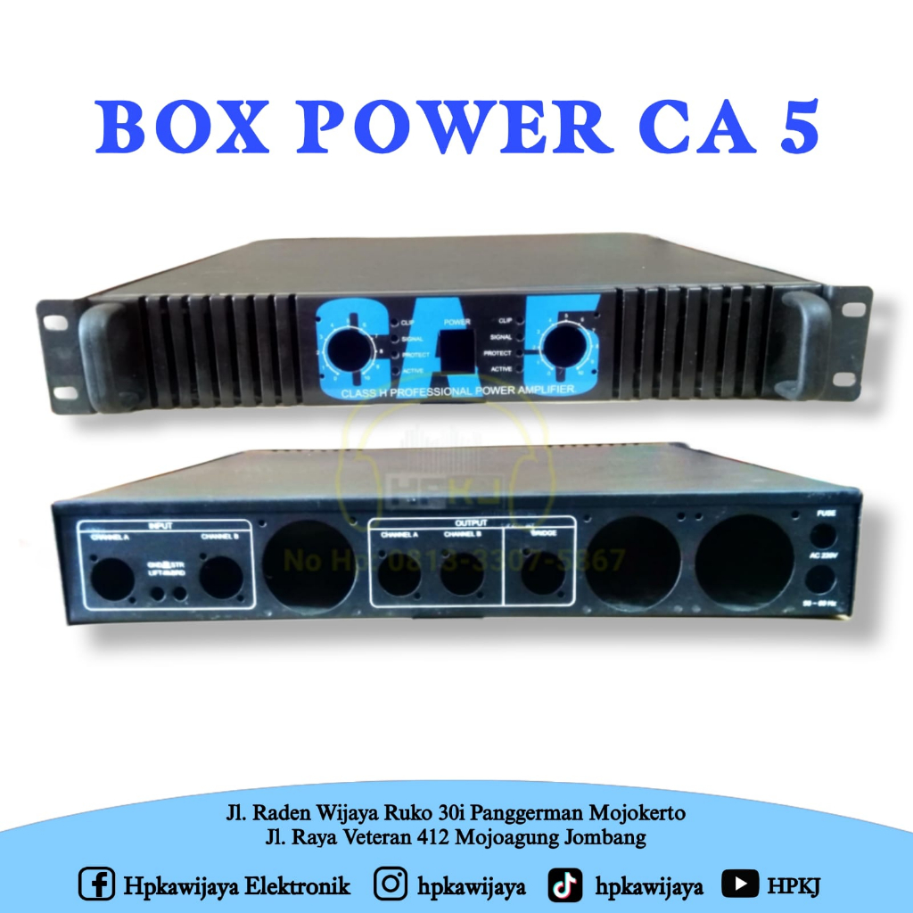 BOX POWER CA 5 + ACC box ampli ca 5 + aksesoris ( kabel, bd post, dll )