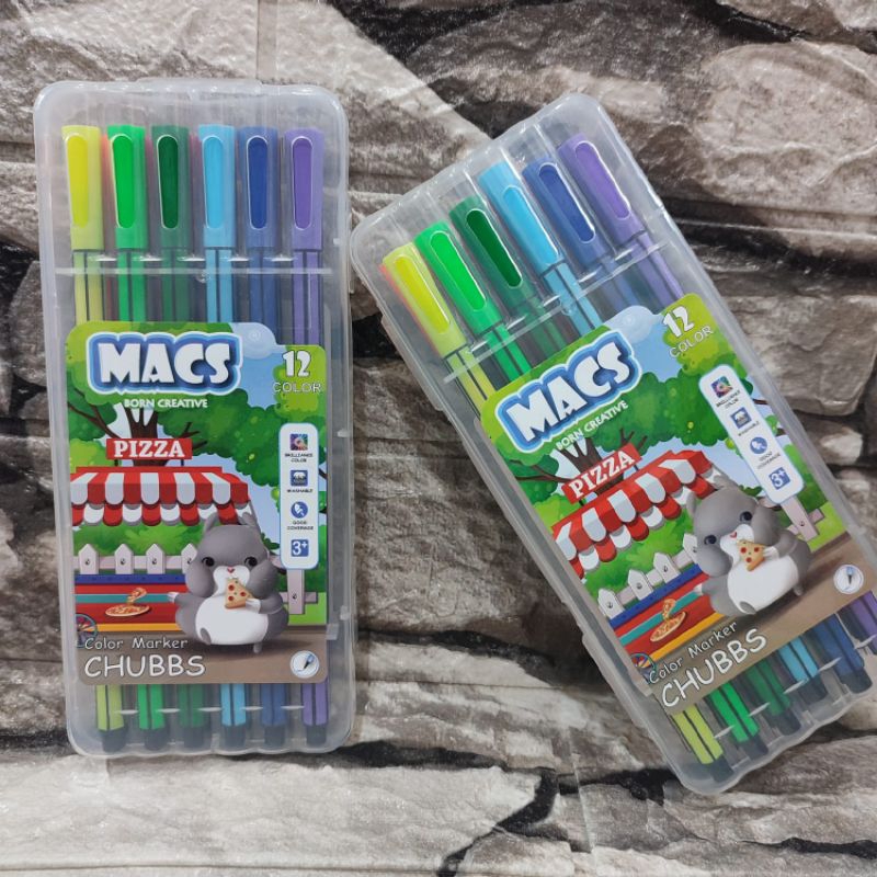 

Macs Color Marker 12 Warna Spidol Tipis