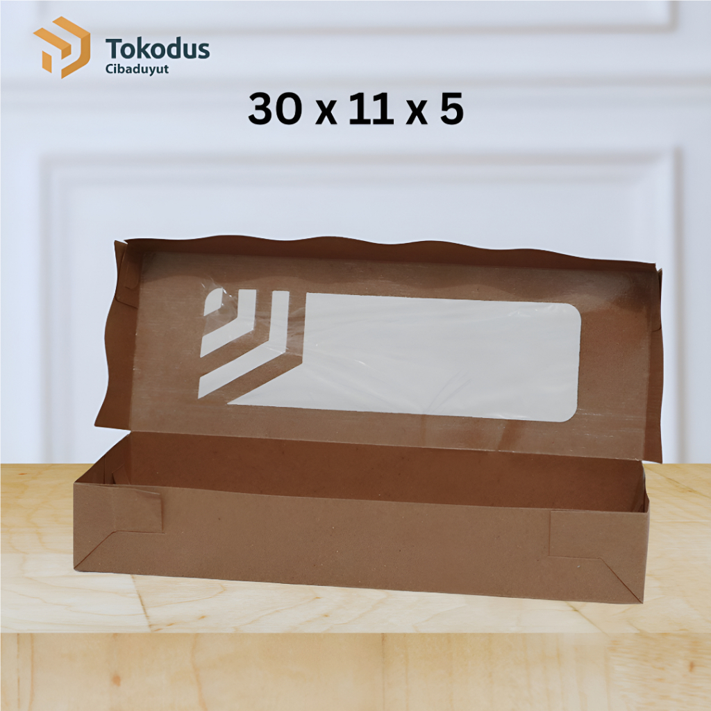 

Paperbox Brownies | Dus Brownies | Dus Kue / Roti uk 30 x 11 x 5 cm - Tokodus Cibaduyut