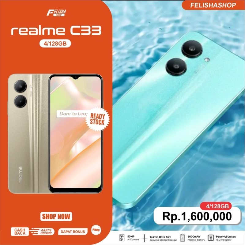 HP REALME C33 RAM 4/128 garansi resmi