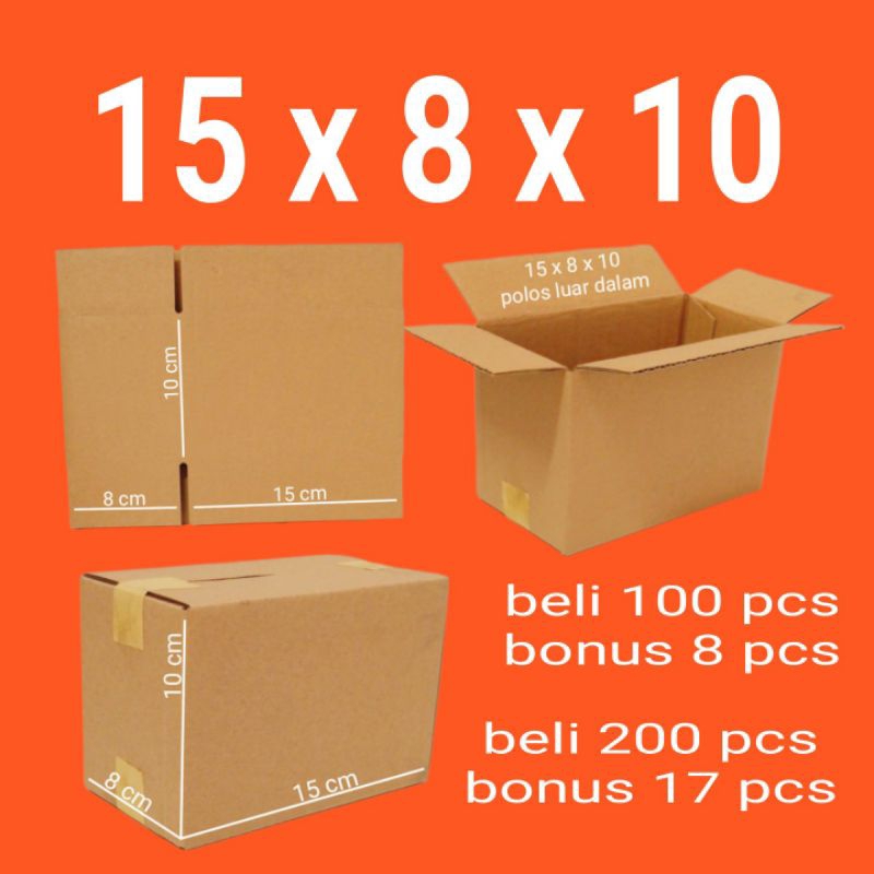 

Kardus Box Packing Karton Ukuran 15x8x10 Polos