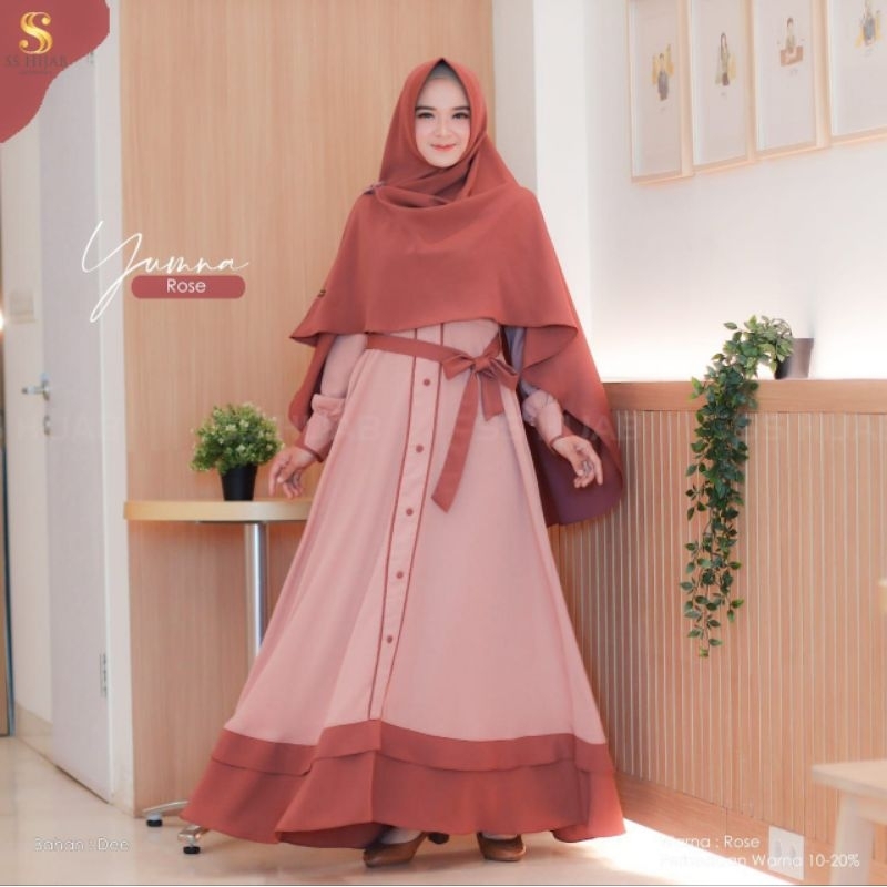 (READY CASHBACK) GAMIS YUMNA SET KHIMAR ORIGINAL SS HIJAB