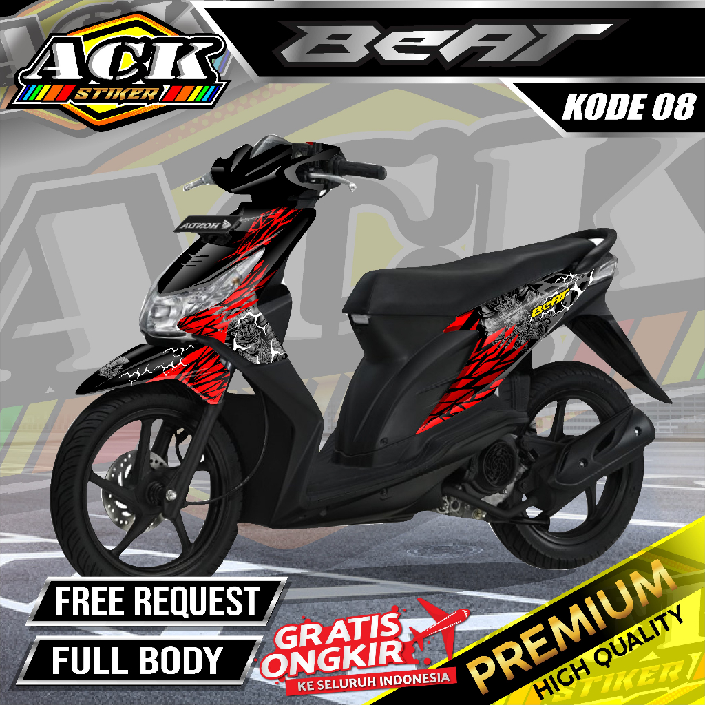 Decal stiker Beat Karbu Full Body - Stiker Motor Beat Karbu Full Body kode ACK 08