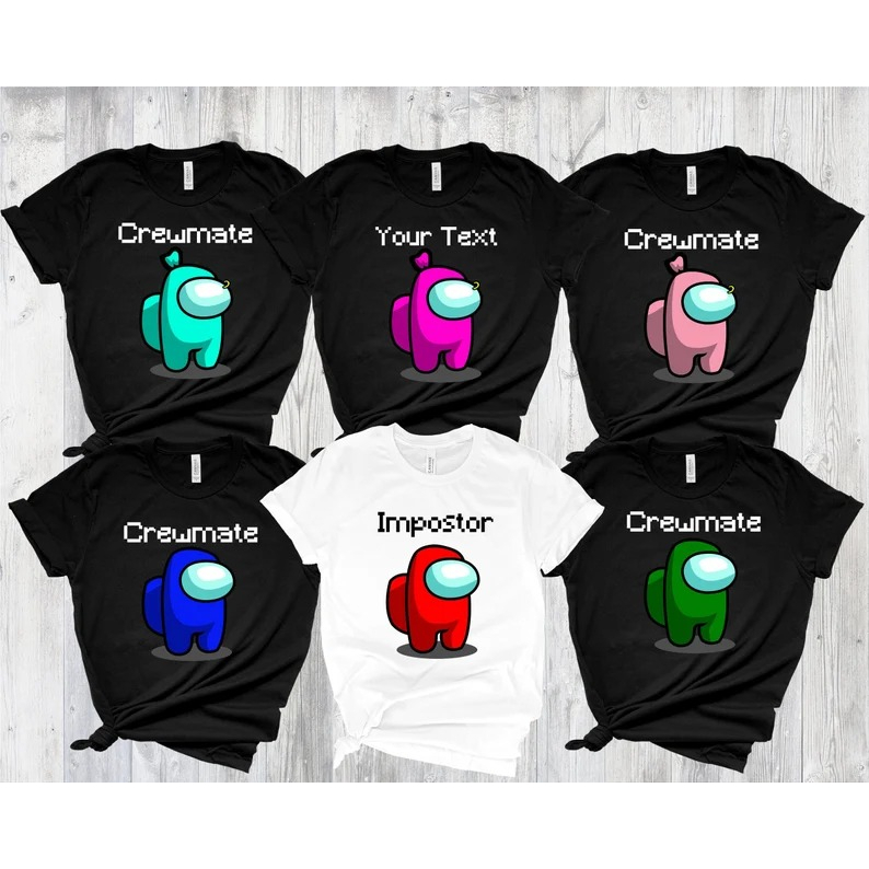 Kaos Lucu dan Unik Free Custom Tulisan A*MONG US CUSTOM