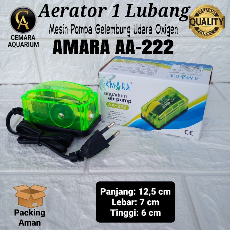 aerator aquarium/ Amara AA-222/ aerator 1 lubang/ aerator/ mesin aquarium/ oksigen/ oksigen aquarium