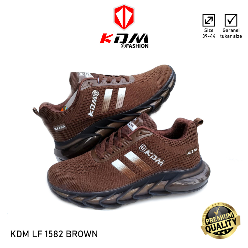 Sepatu Olahraga Lari Sepatu Running Sepatu Pria & Wanita Premium Import KDM LF 1582 Brown