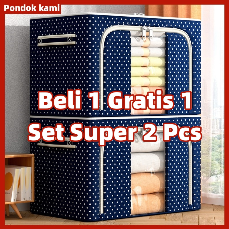 66L-100L-150L Kotak penyimpanan oxford storage box  Pakaian organizer Jumbo Tempat Penyimpanan Multifungsi mainan box storge