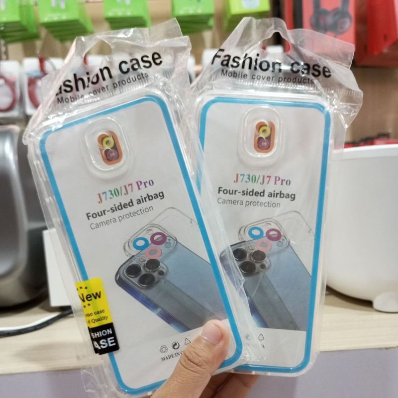 Cace Cassing SAMSUNG J730/J7 PRO Casing Bening Transparan + Pelindung Camera Tebal ACP
