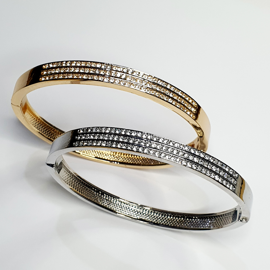 Gelang Bangle Wanita Emas + Perak model minimalis