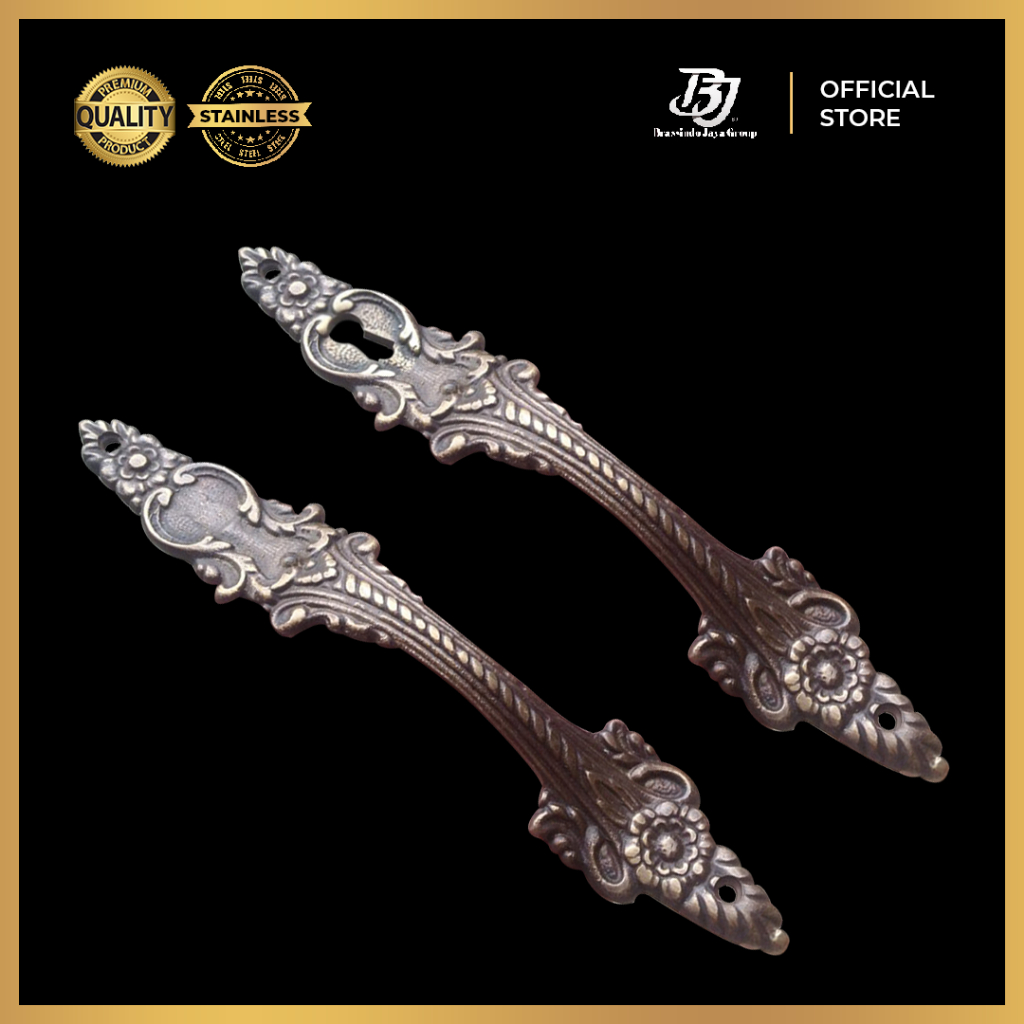 Handle Gagang Lemari Pintu / Tarikan Pegangan Lemari Pintu Ukir Antik