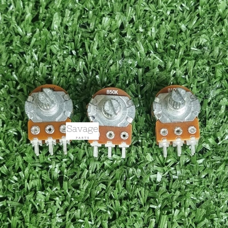 POTENSIO KLIK AS PENDEK STEREO 10K 50K 100K APLUS KAKI 6