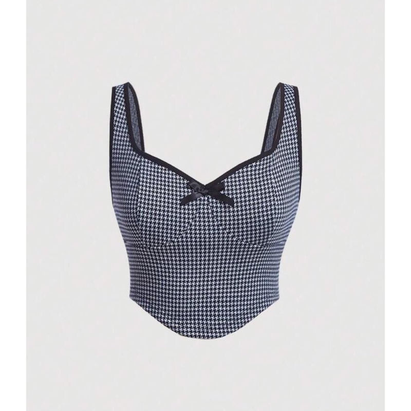 shein houndstooth tank top