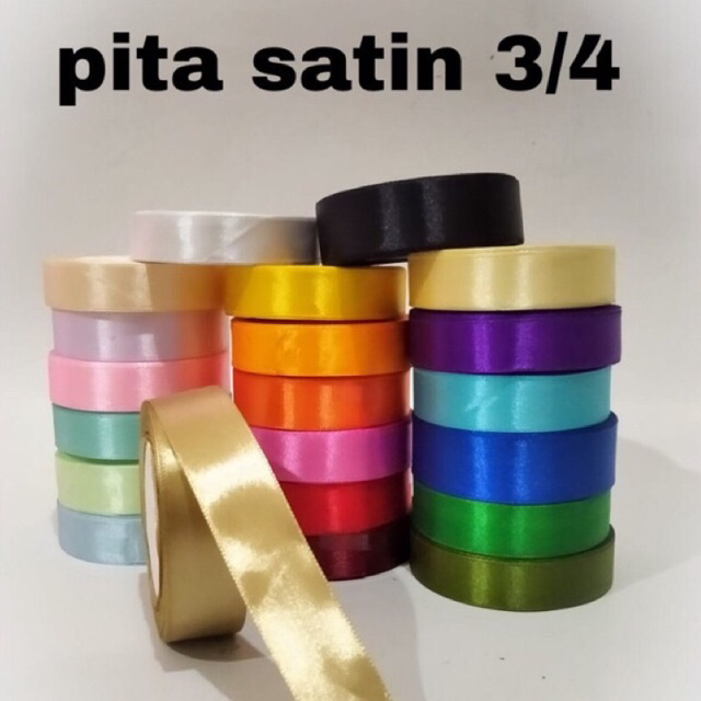 

[ 1 METER] PITA SATIN 3/4 INCH / 2 CM ANEKA WARNA