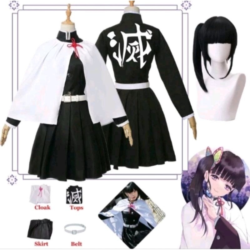 [READY STOCK] Costume Kimetsu No Yaiba - Kanao Tsuyuri fullset cosplay - Brand Maker Lokal Indo (XXL