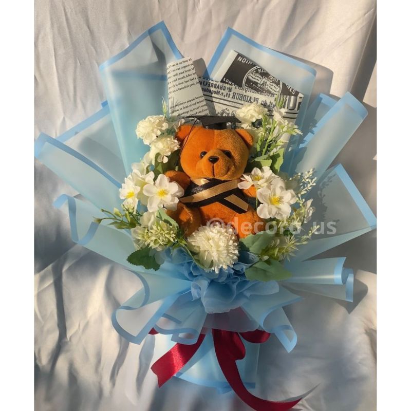 FLOWER BOUQUET BUCKET BONEKA BUKET BUNGA KADO WISUDA GIFT ULANG TAHUN SURABAYA | TEDDY ARTIFICIAL