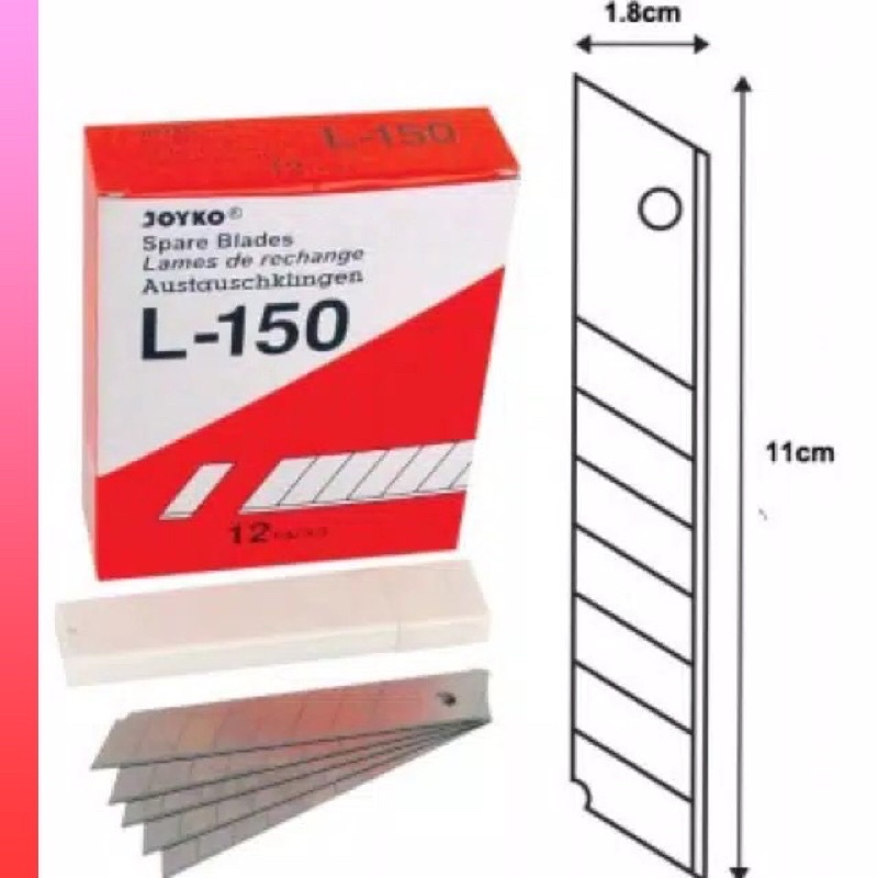 Isi Cutter Besar Joyko L-150 1 tube isi 5 mata pisau cutter Tajam Berkualitas