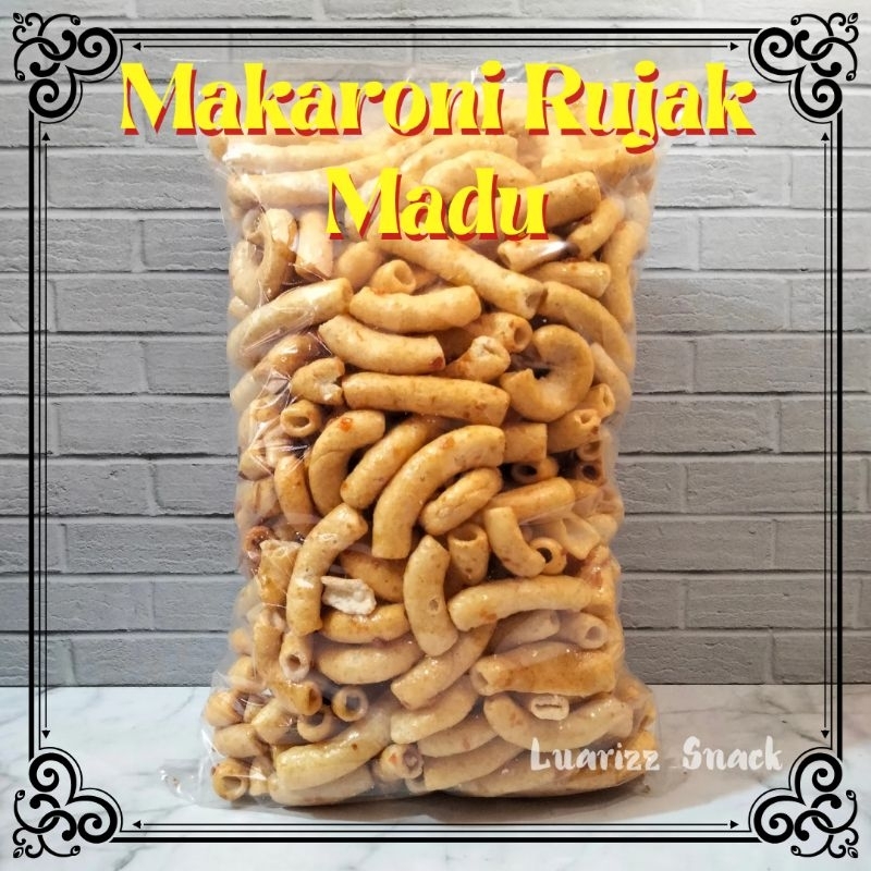 

250 gr Makaroni Bumbu Rujak Madu Pedas Manis Kiloan Murah