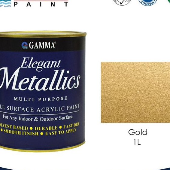 Elegant Metallics - GOLD - 1L Cat Duco Metalik NC Besi &amp; Kayu