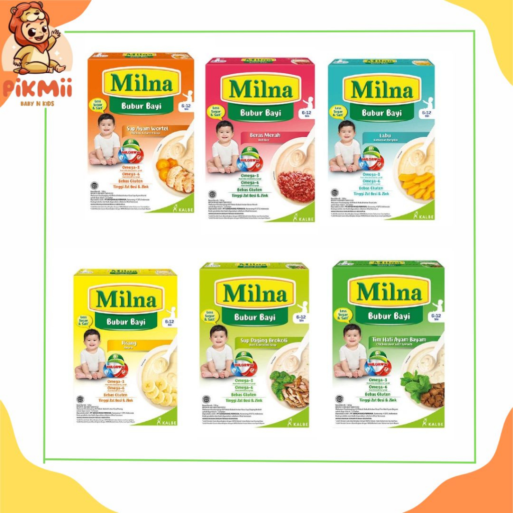 Milna Bubur Bayi 6+120 gr / Bubur Bayi Milna / Milna Bubur Bayi