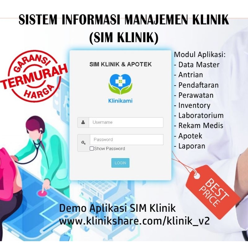 Asli Original- SOURCE CODE Aplikasi klinik dan Apotek (Medical Record, Farmasi, Kasir, Labor) lengka