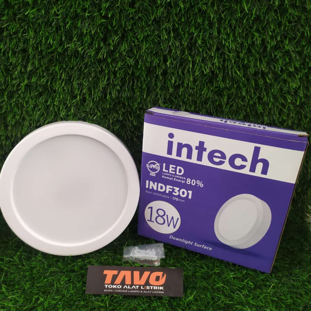 LAMPU DOWNLIGHT LED PANEL OB BULAT 18W OUTBOW PUTIH INTECH