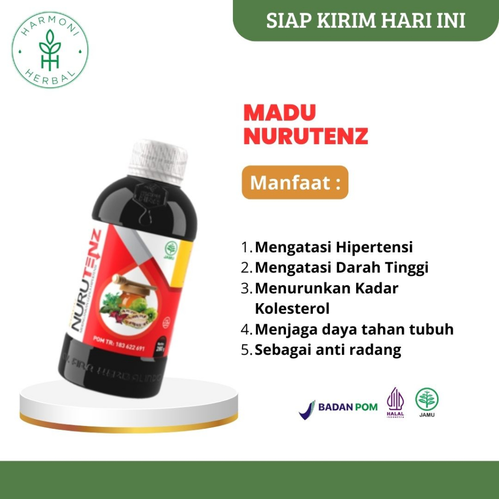 

Madu Nurutenz 280gr Asli Obat Darah Tinggi Hipertensi Original Menjaga Kesehatan Jantung 280 gram