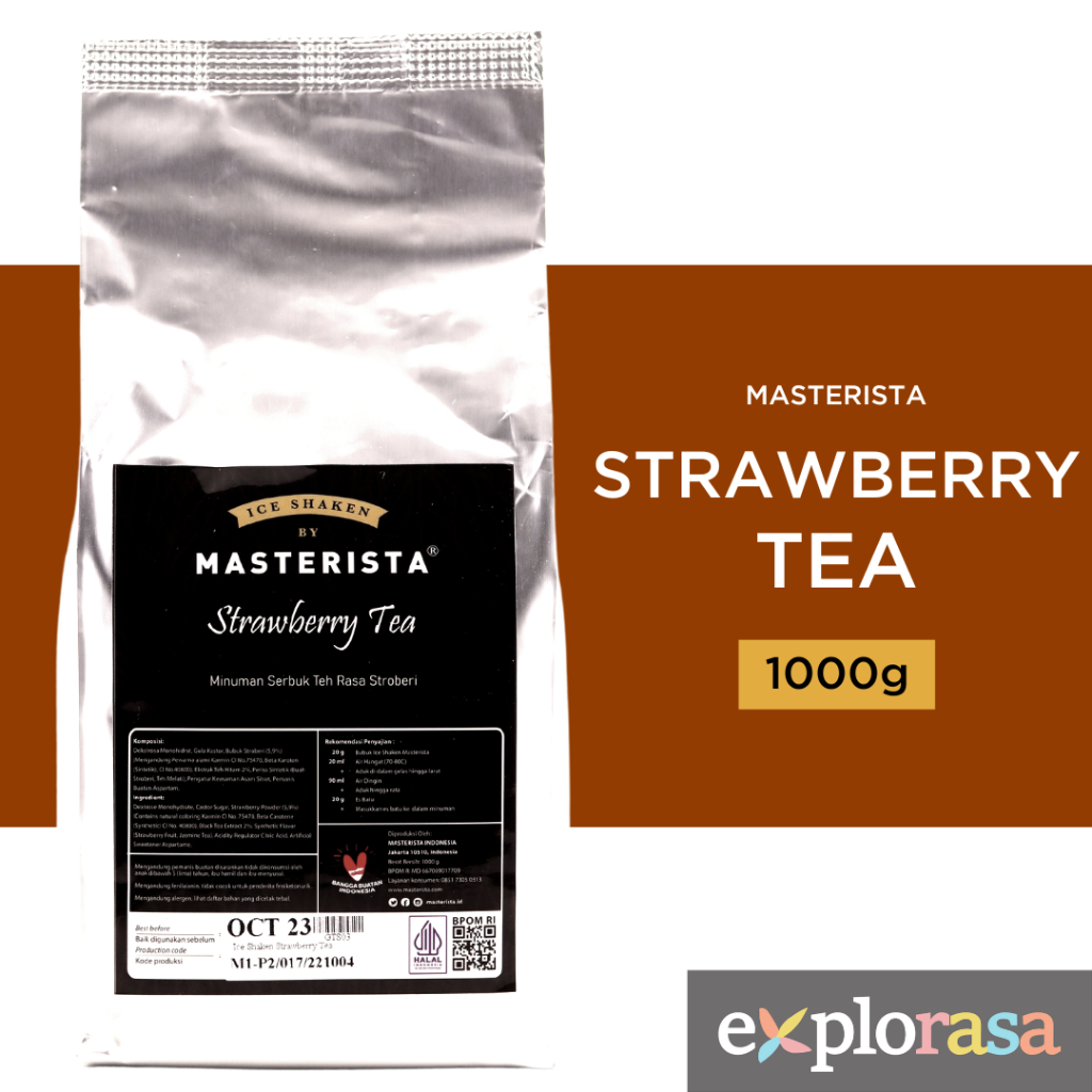 

Bubuk Minuman Masterista - Ice Shaken Strawberry Tea 1Kg