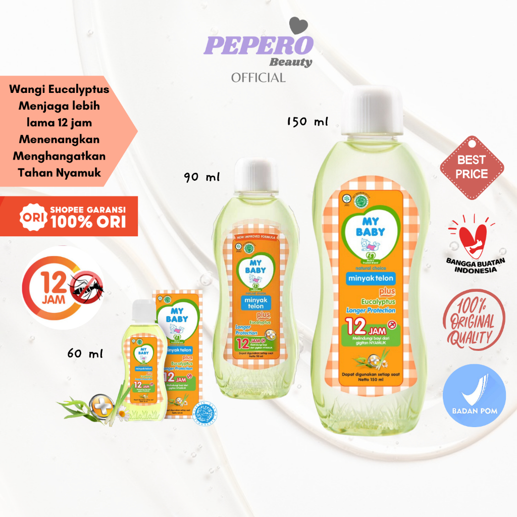 MY BABY Minyak Telon Plus Longer Protection 60ml | 90ml | 150ml - Minyak Bayi Anti Nyamuk 12 Jam