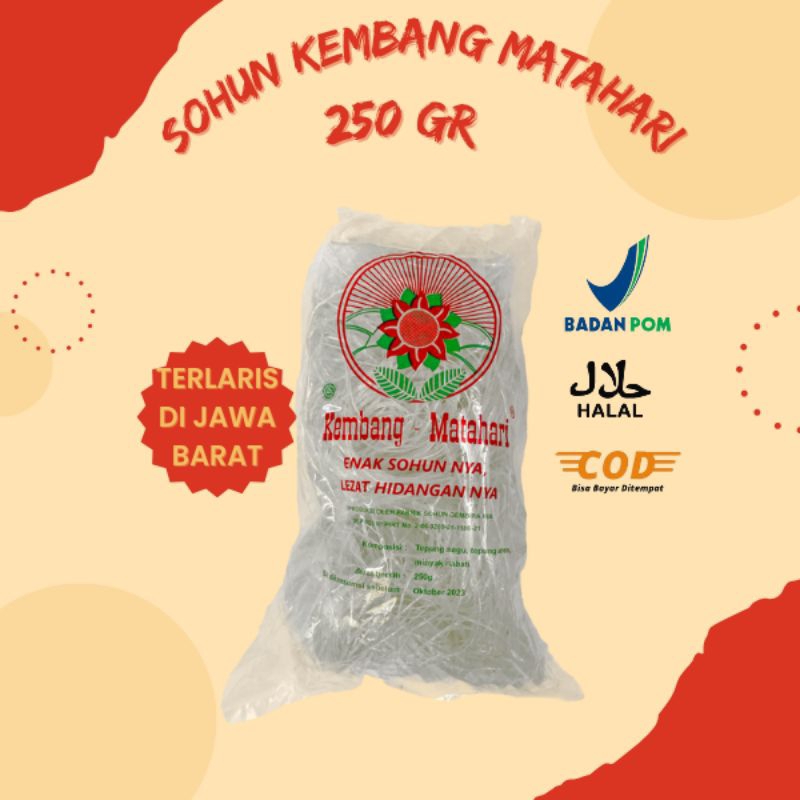 

Sohun Kembang Matahari 250 gram / Sohun Premium Lembut dan Kenyal / Sohun Khas Indonesia