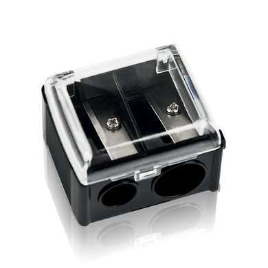 ACCS Rautan Pensil Alis 1 Pcs 2 Lubang Sharpener Pencil Penajam Serutan Pensil Alis JUS Hitam