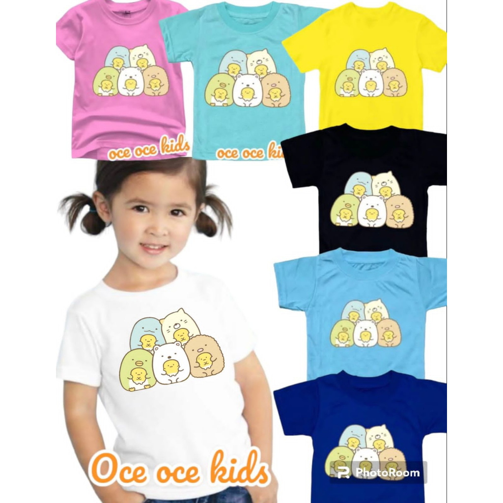 KAOS ANAK ADEM MOTIF SUMIKKO GURASHI /BAJU ANAK PEREMPUAN DAN LAKI-LAKI BRANDED MURAH (RB)