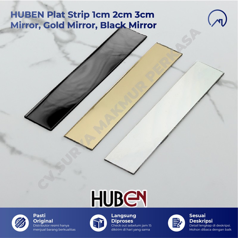 HUBEN List Plat Strip MIRROR ROSE GOLD BLACK 10MM 20MM 30MM x 305CM x 0,8 MM STAINLESS STEEL / LIST 