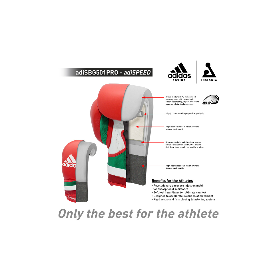 Adidas Speed 501 Velcro Boxing Glove - Adidas Sarung Tinju AdiSpeed 501 Velcro MMA Kick Boxing