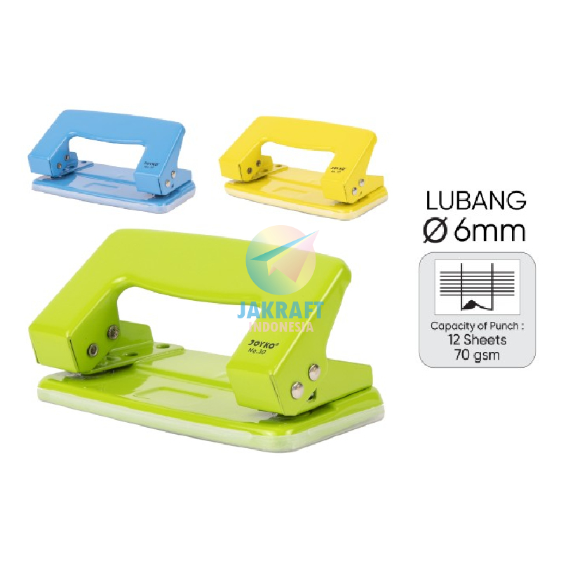 

(1 Pcs) Paper Punch Puncher JOYKO No.30 Pembolong Pelubang Perforator Kertas 2 Lubang 6 mm