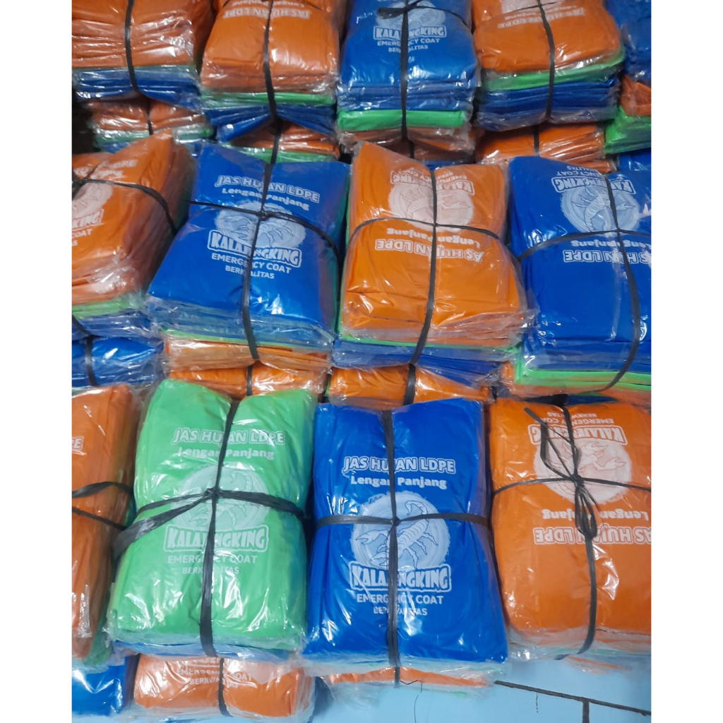 JAS HUJAN 1 LUSIN bahan plastik kwalitas tebal harga lusinan jas hujan darurat,/jas hujan lusinan