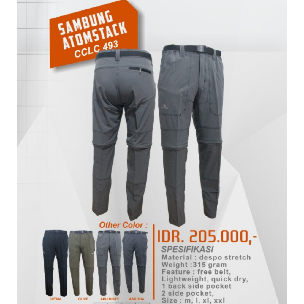 Cotrek Celana Panjang Sambung Atomstack Co-trek Celana Quickdry