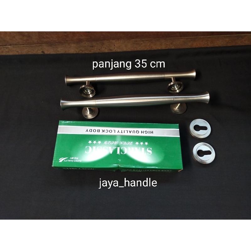 Handle Pintu Rumah Motif Papak Polos UK 35 cm / Tarikan Pintu Kuningan / Gagang Pintu Kuningan